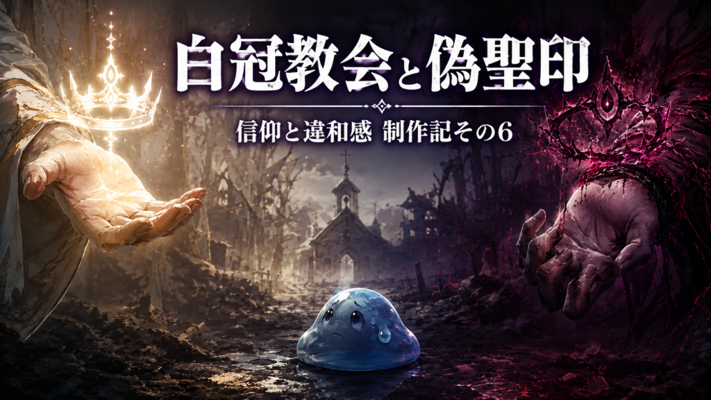 魔王領運営ゲームの白冠教会と偽聖印を考える｜信仰と違和感の制作記その6