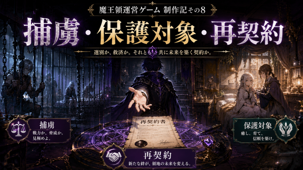 魔王領運営ゲームの捕虜・保護対象・再契約を考える｜魔王領の内側を作る制作記その8