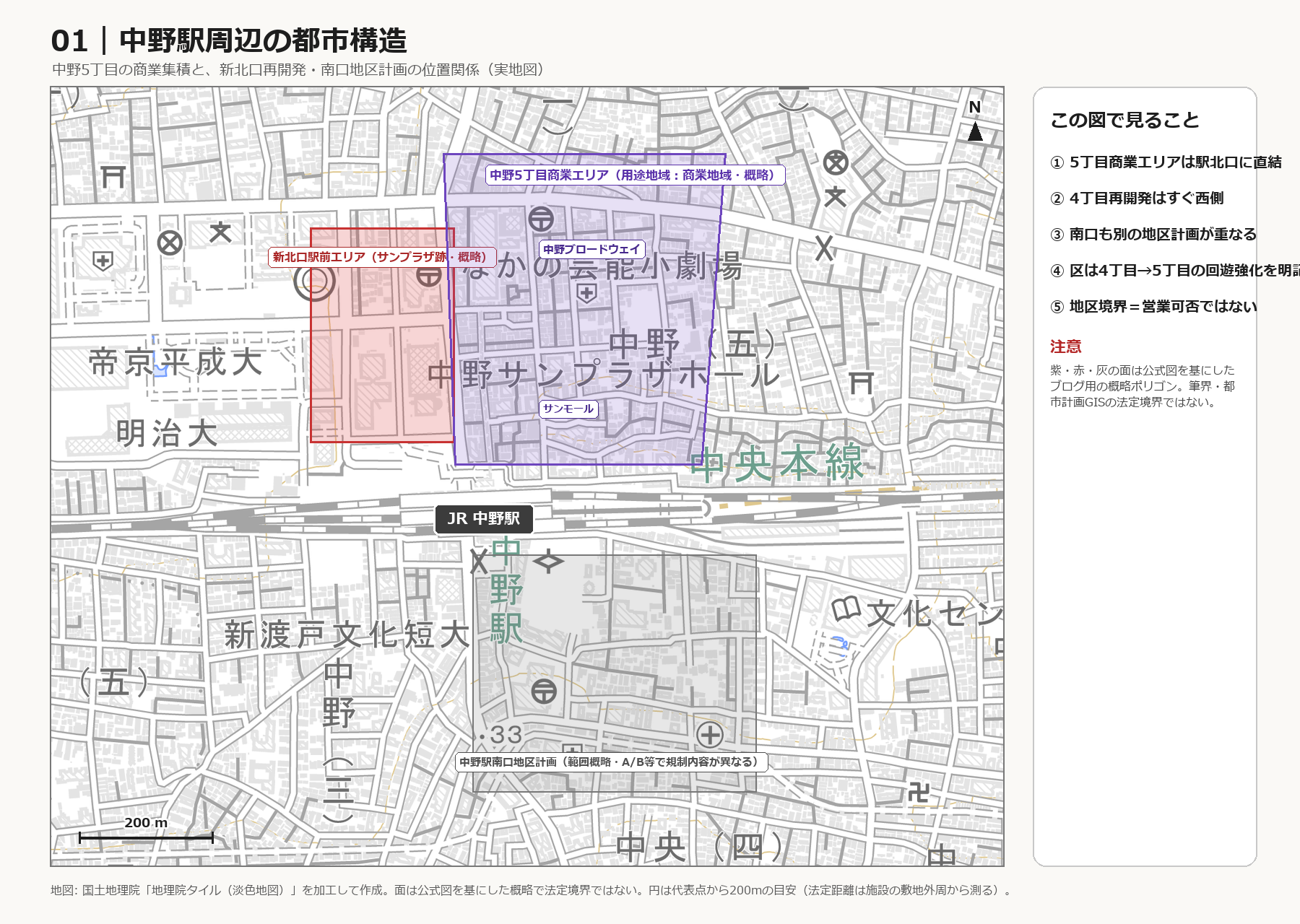 図01|中野駅周辺の都市構造