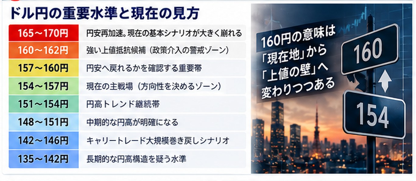 ドル円の重要水準と現在の見方