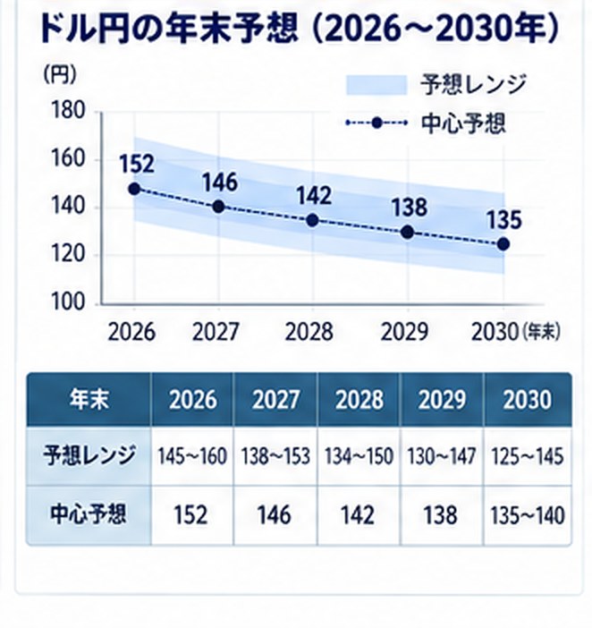 ドル円の年末予想(2026〜2030年)